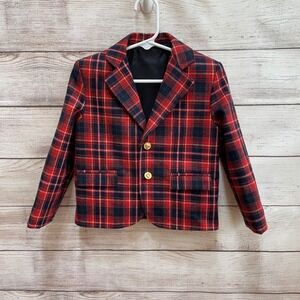 VINTAGE JACK TAR BLAZER AND VEST IN TARTAN RED PLAID